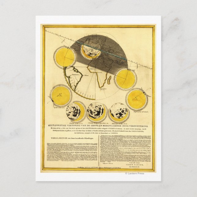 Cartão Postal Fases da Lua ao redor do mapa da Terra (Frente)