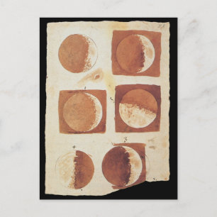 Cartão Postal Fases da Lua Galileo 1616