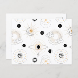 Cartão Postal Fases da lua solares planetas retrorreflectores es