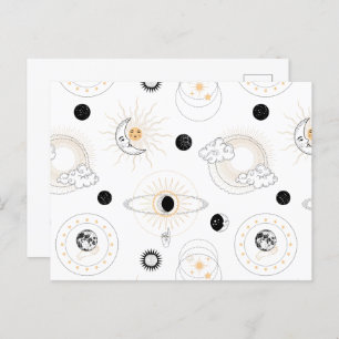 Cartão Postal Fases da lua solares planetas retrorreflectores es