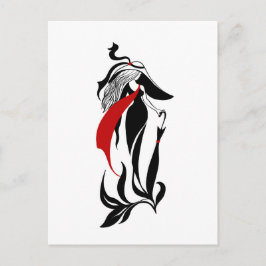 Cartão Postal Fashion glamour beautiful graphic illustration