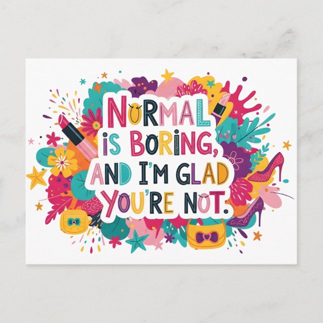 Cartão Postal Fashion Glamour Makeup Statement Quote Design (Frente)