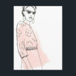 Cartão Postal Fashion Sketch<br><div class="desc">Fashion Sketches III por June Erica Vess. | 138499D</div>