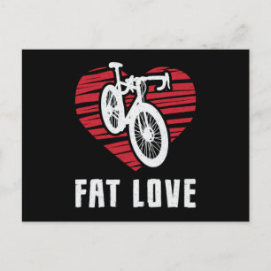 Cartão Postal Fat Bike Fat Love Bike Biker MTB ciclando Fatbike