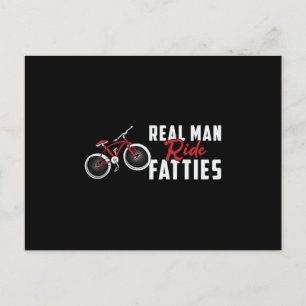 Cartão Postal Fat Bike Real Man Ride Fatties Biker Bike Engraça