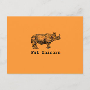 Cartão Postal Fat Unicorn
