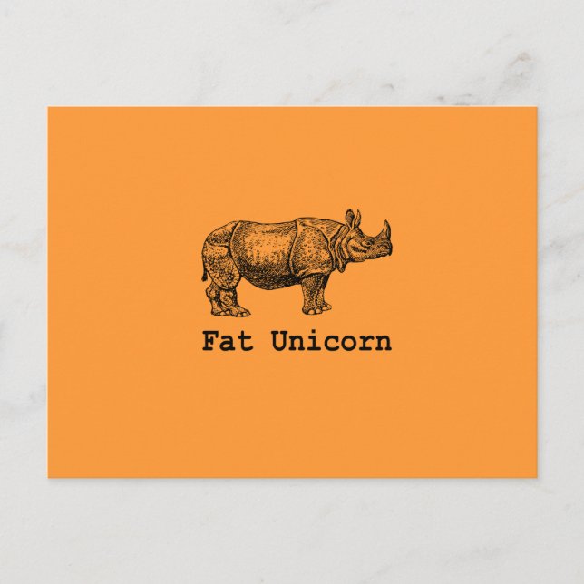 Cartão Postal Fat Unicorn (Frente)