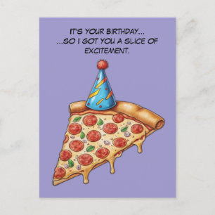 Cartão Postal Fatia de Aniversário com Humor Seco