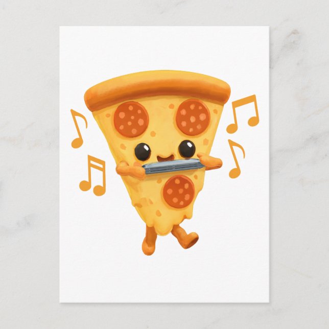 Cartão Postal Fatia Reproduzindo uma Harmonica (Frente)