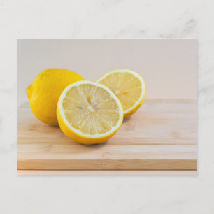 Cartão Postal Fatias de Limão Amarelo Fotografia de Comida Natur