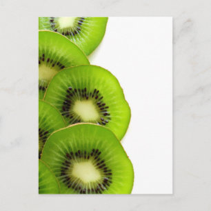 Cartão Postal Fatias verdes da fruta de quivi - impressão da