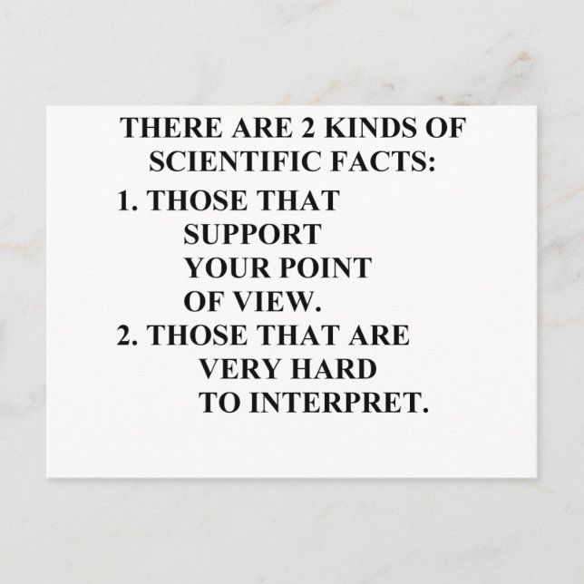 Cartão Postal fatos científicos (Frente)