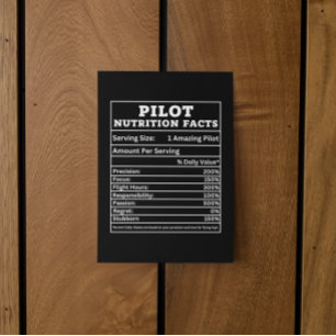 Cartão Postal Fatos Nutricionais do Piloto – Design Divertido de