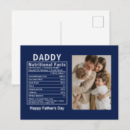 Cartão Postal Fatos Nutricionais Personalizados do Papai no Dia 