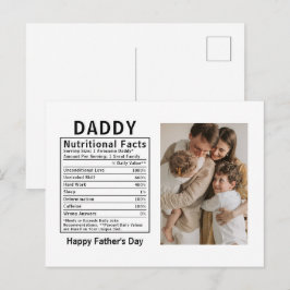 Cartão Postal Fatos Nutricionais Personalizados do Papai no Dia 