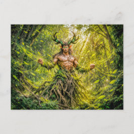 Cartão Postal Fãuno de Fantasia Dinâmica na Atmosfera da Florest