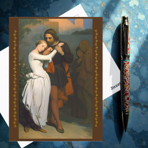 Cartão Postal Fausto e Marguerite no Jardim por A. Scheffer