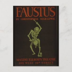 Cartão Postal Faustus Poster Vintage Retro Skeleton