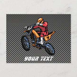 Cartão Postal Faux Carbon Fiber Motocross