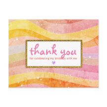 Faux Glitter Unicorn Aniversário Obrigado