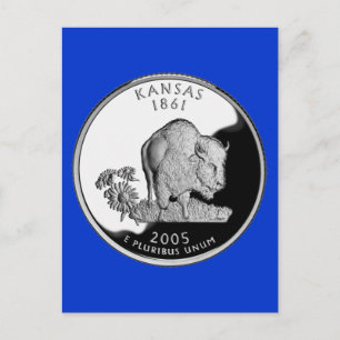 Cartão Postal Faux Kansas State Quarter