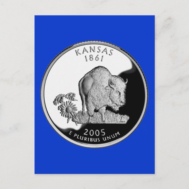 Cartão Postal Faux Kansas State Quarter (Frente)