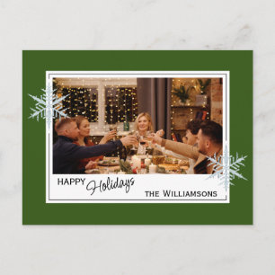 Cartão Postal Faux Silver Flocos De Neve Personalizados Na Flore