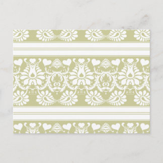 Cartão Postal Favor do Casamento Floral de White Vintage