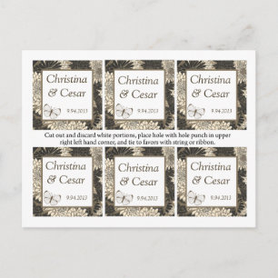 Cartão Postal Favorecer Etiquetas Negras de Dísies de Creme/Folh