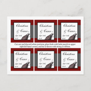 Cartão Postal Favorecer Etiquetas Pavão Vermelho Preto Branco