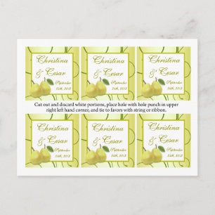 Cartão Postal Favorecer Marcas de Pear Verde limão