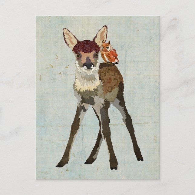 Cartão postal FAWN & OWL (Frente)