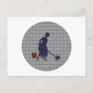 Cartão Postal Faxineira Aschenputtel charwoman Cinderella