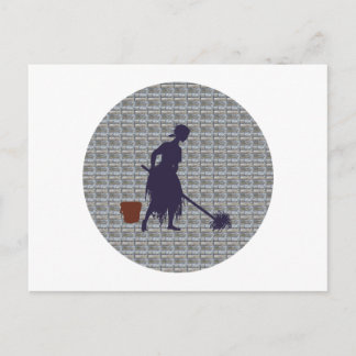 Cartão Postal Faxineira Aschenputtel charwoman Cinderella