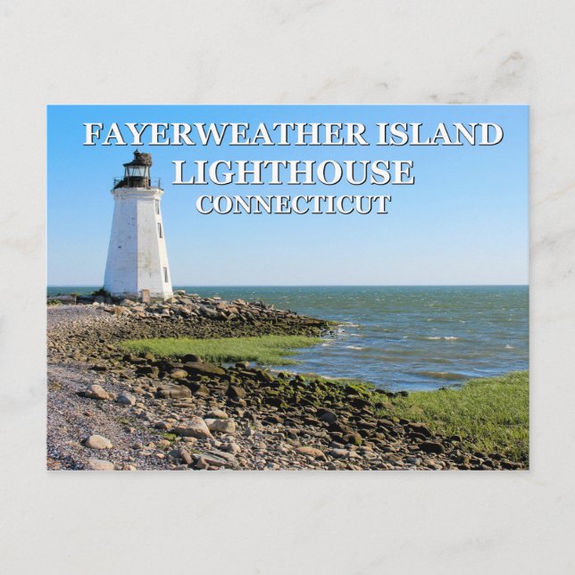 Cartão Postal Fayerweather Island Lighthouse, Connecticut (Frente)