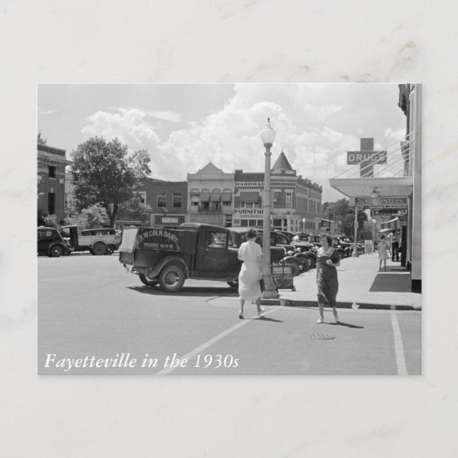 Cartão Postal Fayetteville, Arkansas, 1930 (Frente)