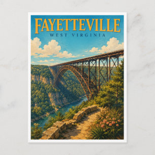 Cartão Postal Fayetteville West Virginia Ponte Gorge GeoSaga