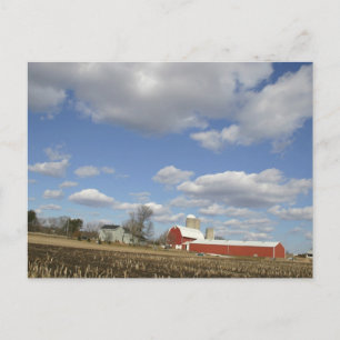 Cartão Postal Fazenda de Wisconsin em dia ensolarado