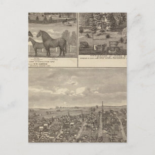 Cartão Postal Fazenda e residência de Red Oak, Tp Central