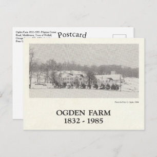 Cartão Postal Fazenda Ogden 1832-1985 Cidade de Wallkill Nova Io