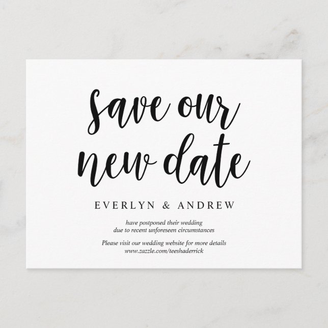 Cartão Postal Fazenda rustica, salve nossa nova data, reagendada (Frente)