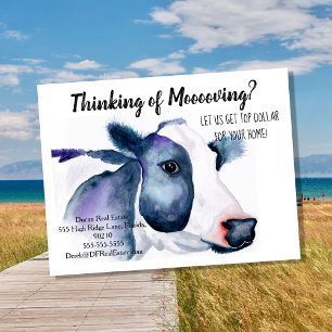 Cartão Postal fazenda vaca indicação marketing imobiliário vende