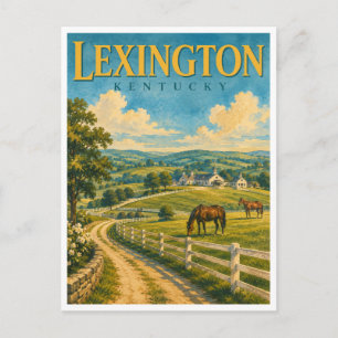 Cartão Postal Fazendas de Cavalos Lexington Kentucky GeoSaga