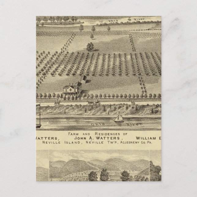 Cartão Postal Fazendas e residências de Joseph (Frente)