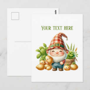 Cartão Postal Fazendeiro de batata gnomo legal personalizável