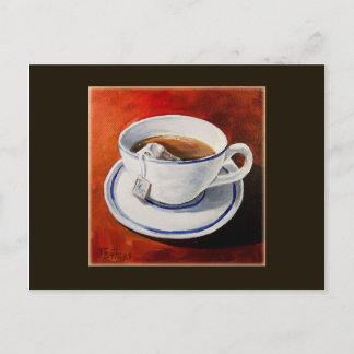 Cartão Postal Fazendo chá em uma taça