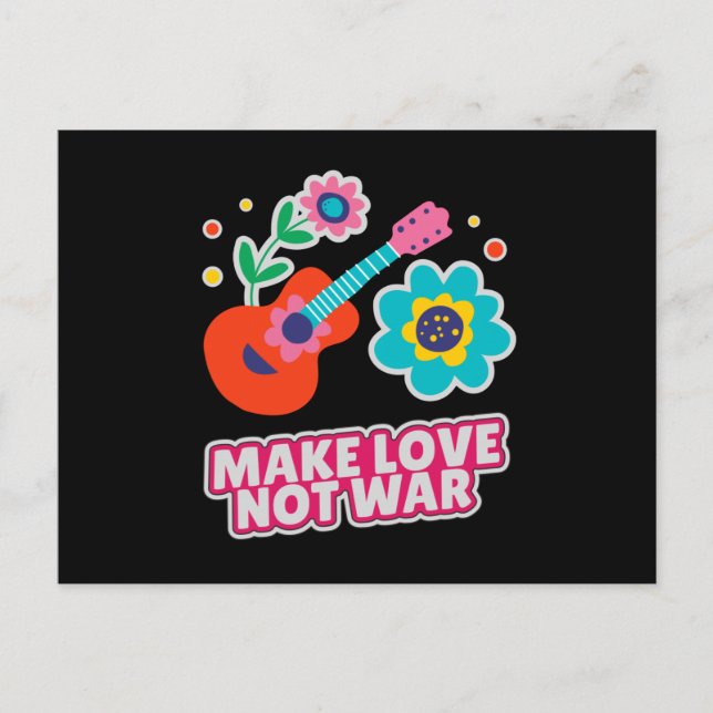 Cartão Postal Fazer amor não guerra (Frente)