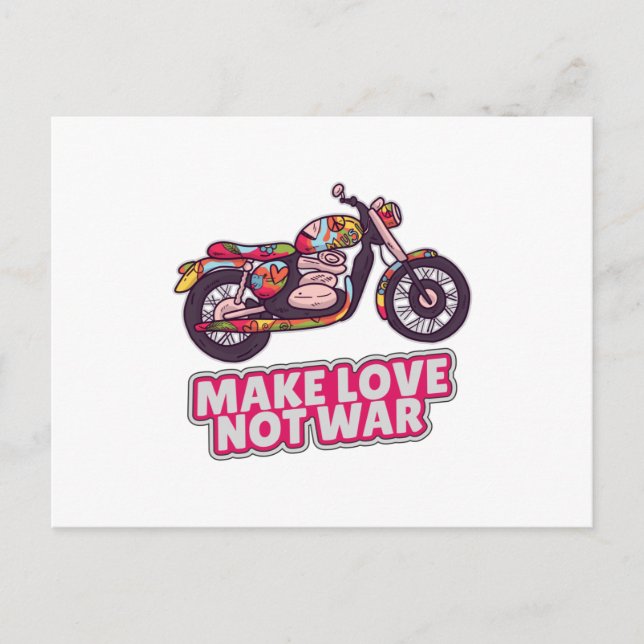 Cartão Postal Fazer amor não guerra (Frente)