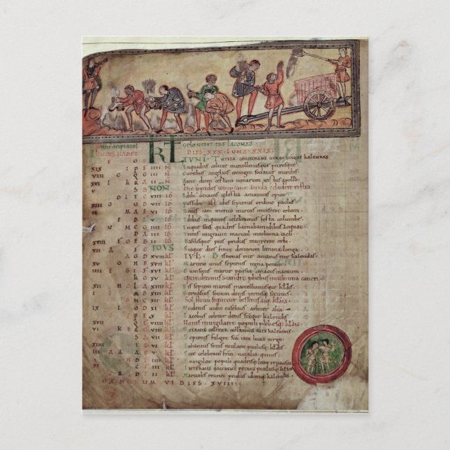 Cartão Postal Fazer e arado, de um Calendário (Frente)