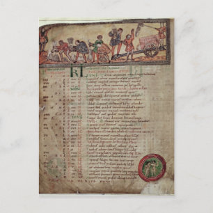 Cartão Postal Fazer e arado, de um Calendário